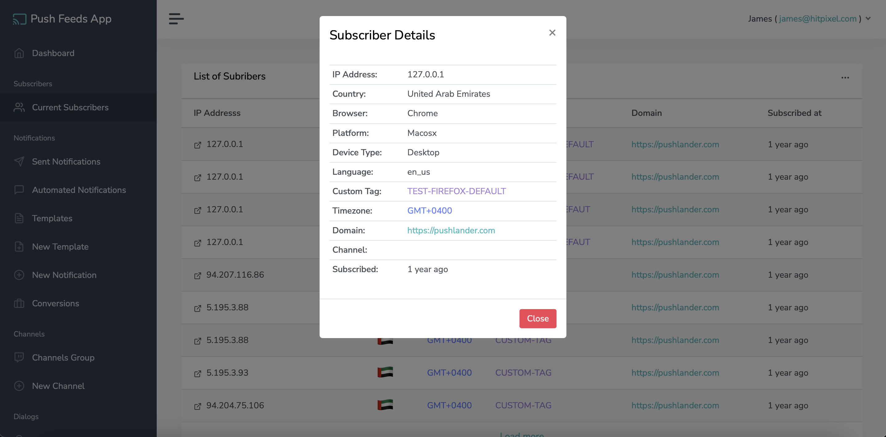 Subscriber Details